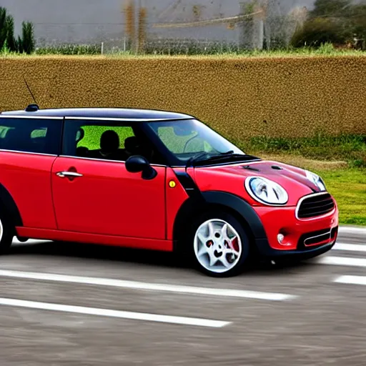 mini cooper mixed with ferrari and mixed with toyota, Stable Diffusion