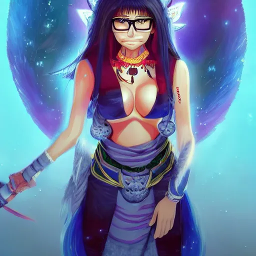 Image similar to anime portrait of Mia Khalifa as a shaman yedi using dark force to eliminate trump as an anime antagonist by Stanley Artgerm Lau, WLOP, Rossdraws, James Jean, Andrei Riabovitchev, Marc Simonetti, and Sakimichan, trending on artstation