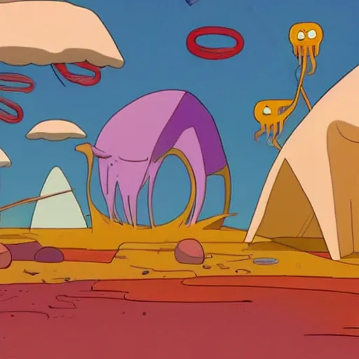 Prompt: a screenshot from adventure time by Salvador dali