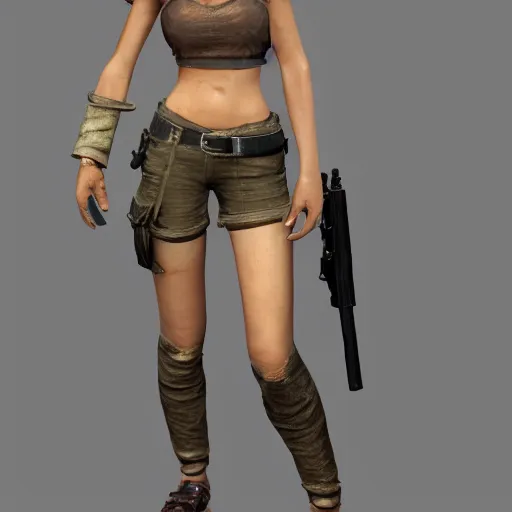 Image similar to High resolution Lara Craft 3D Model, realistic, ultra details