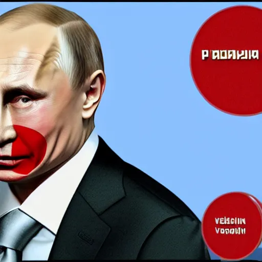 Image similar to Vladimir Putin as Circle clown, realistic render , 4k,