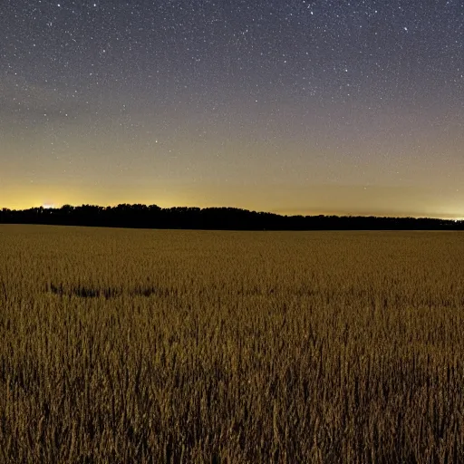 Image similar to a Midjourney generation of a field at night