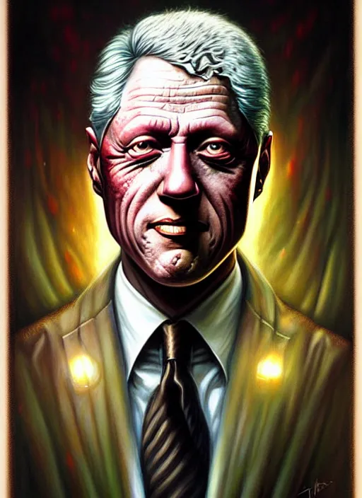 Image similar to lovecraft biopunk portrait of president bill clinton by tomasz alen kopera and peter mohrbacher