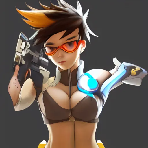 Prompt: b usty tracer from overwatch r 3 4 h entai n s fw p orn p ussy trending on pixiv