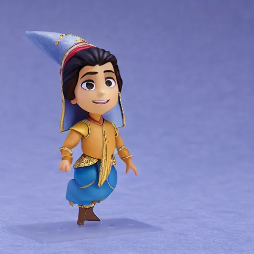 Image similar to side view of a pixar aladdin as nendoroid in touareg's clothes, side view, 8 k hd dof, kodak film,