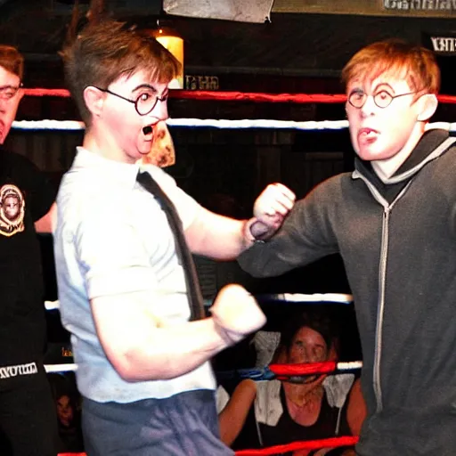 Image similar to harry potter gets into a boxing match at the pub