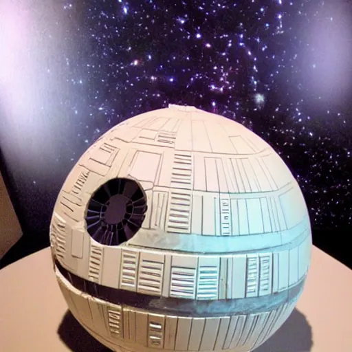 Image similar to the deathstar from star wars made out of candy