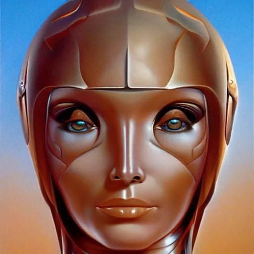 Image similar to humanoid female robot, highly detailed, expressive eyes, beautiful symmetric body, perfect proportions, highly intricate, art by boris vallejo and alex gray