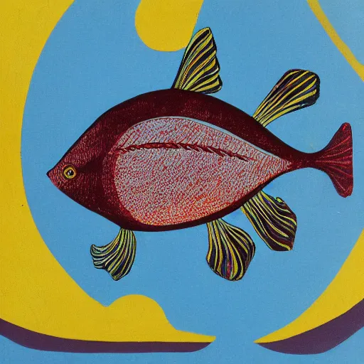 Image similar to scary fish, modernism
