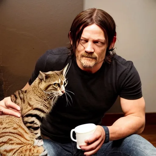 Image similar to Norman reedus eating cats