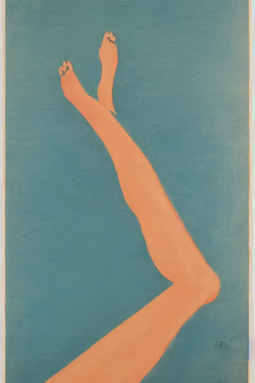Prompt: the outline of a talon and foot against the backdrop of an ocean, mid century art