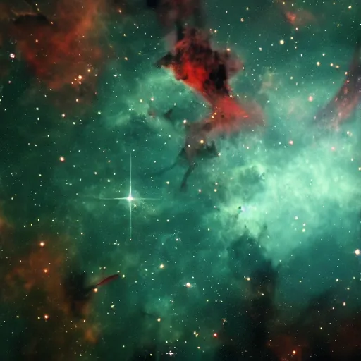 Image similar to still photo of eagle nebula, crisp quality and light reflections, unreal engine 5 quality render