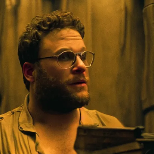 Image similar to Seth Rogen as captain benjamin in apocalypse now, 8k resolution, full HD, cinematic lighting, award winning, anatomically correct