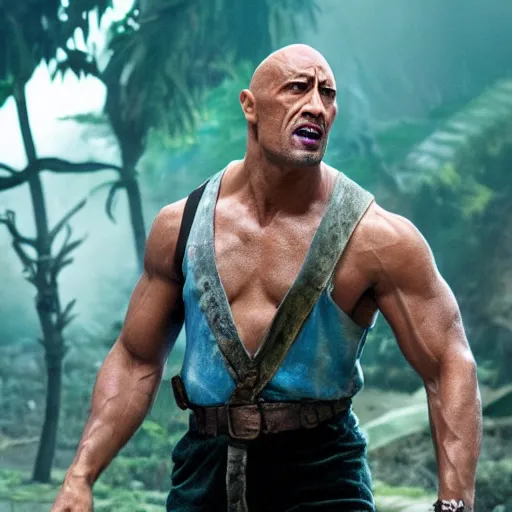 Prompt: the rock in the role of pinocchio, movie role, dwyane johnson playing pinocchio