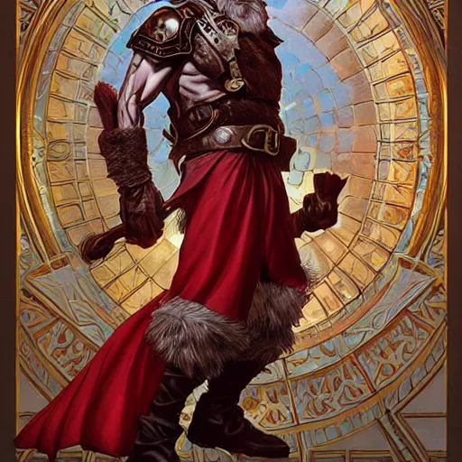 Prompt: an epic fantasy comic book style full body portrait painting of santa claus. d & d. fantasy. intricate. elegant. highly detailed. digital painting. artstation. concept art. matte. sharp focus. illustration. art by artgerm and greg rutkowski and alphonse mucha