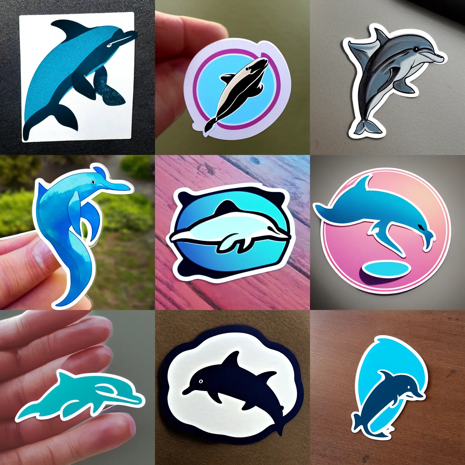 Prompt: sticker of dolphin