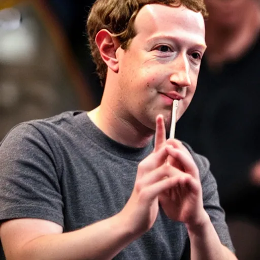 Prompt: mark zuckerberg smoking a blunt