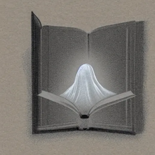 Image similar to whispy ghost floating out of an opened book at a lirbary, creepy, realistic, detailed,