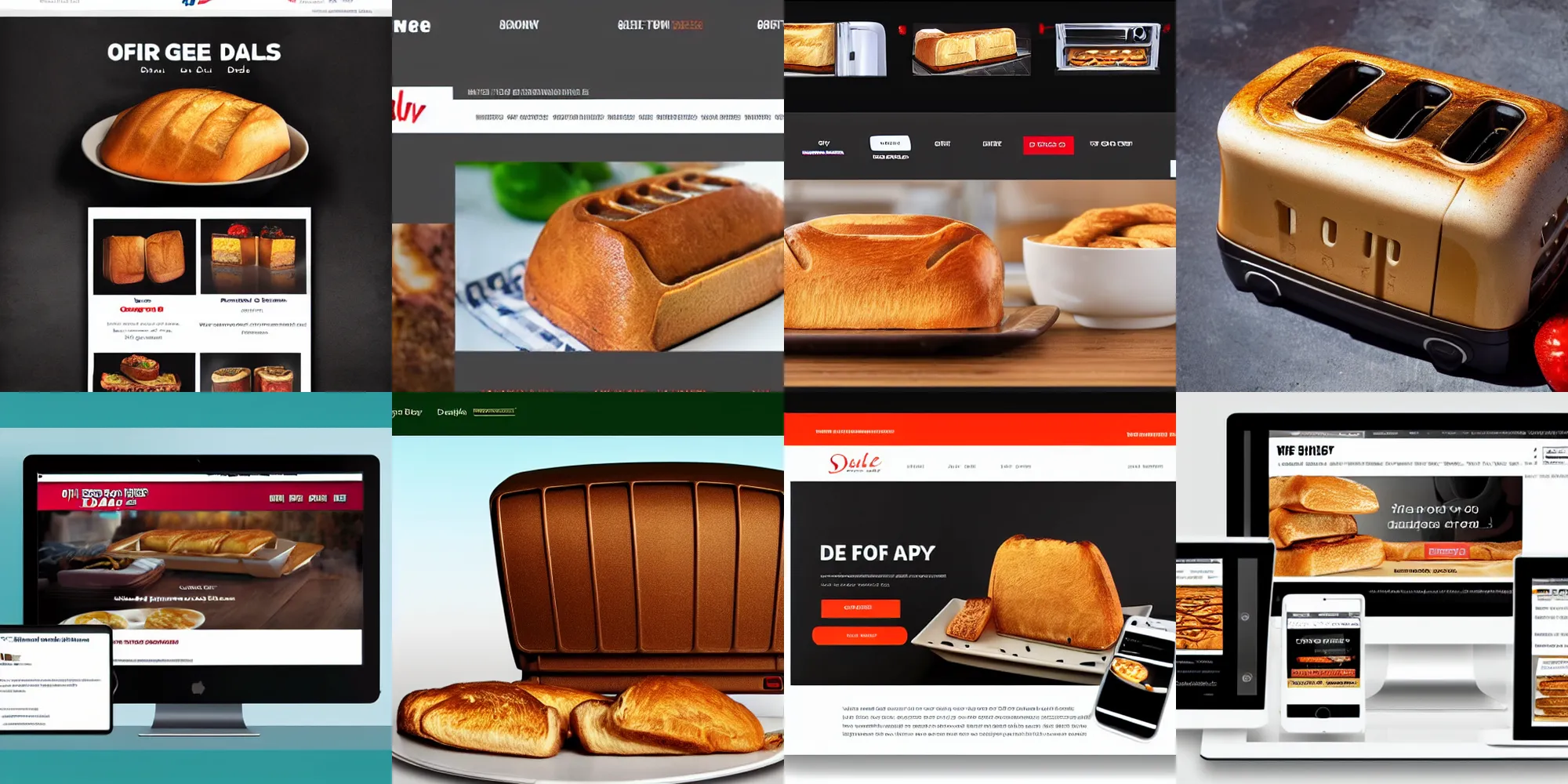 Prompt: simple one page website for daily deals site that sells a toaster
