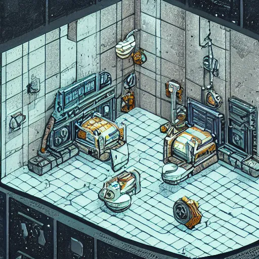 Prompt: isometric interior, fantasy, sci fi, 8k, highly detailed