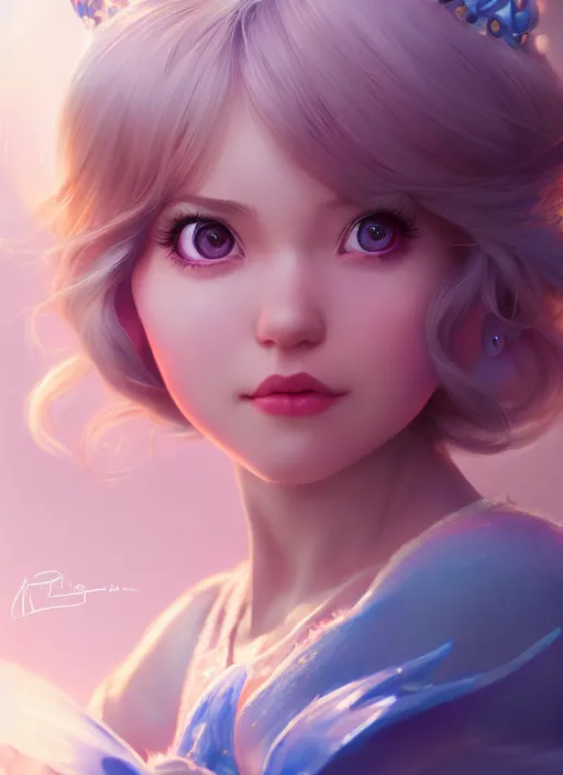 Prompt: beautiful happy princess disney, character art, art by artgerm lau and wlop and and ilya kuvshinov and john singer sargent, hyperdetailed, 8 k realistic, symmetrical, frostbite 3 engine, cryengine, dof, trending on artstation, digital art