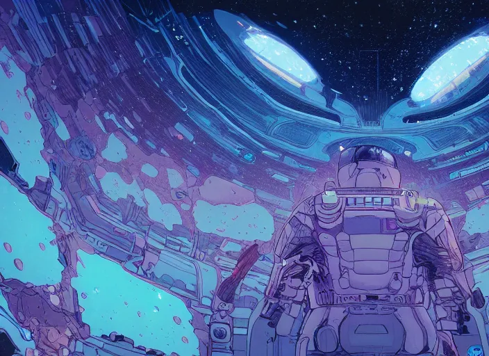 Image similar to inside the empty nebula, wide view of the vast space. sharp focus, cinematic pose, cinematic lighting, unreal engine render. art by josan gonzales and moebius and deathburger.