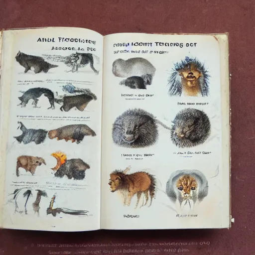Image similar to Animal tracking guide, book page of animal tracks