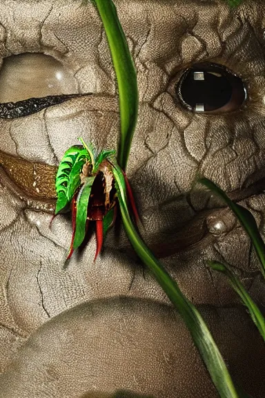 Image similar to very very intricate photorealistic photo of a piranha plant in an episode of game of thrones, photo is in focus with detailed atmospheric lighting, award - winning details