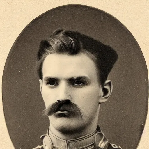 Prompt: late 1 9 th century, austro - hungarian!!! soldier ( handsome, 2 7 years old, redhead michał zebrowski with a small mustache ). old, sepia tones, detailed, hyperrealistic, 1 9 th century portait by emil rabending