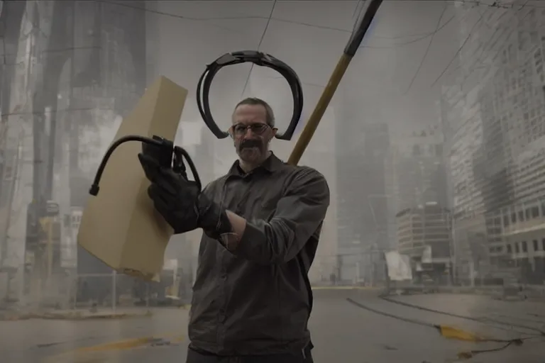 Image similar to vfx movie closeup real life gordon freeman by emmanuel lubezki