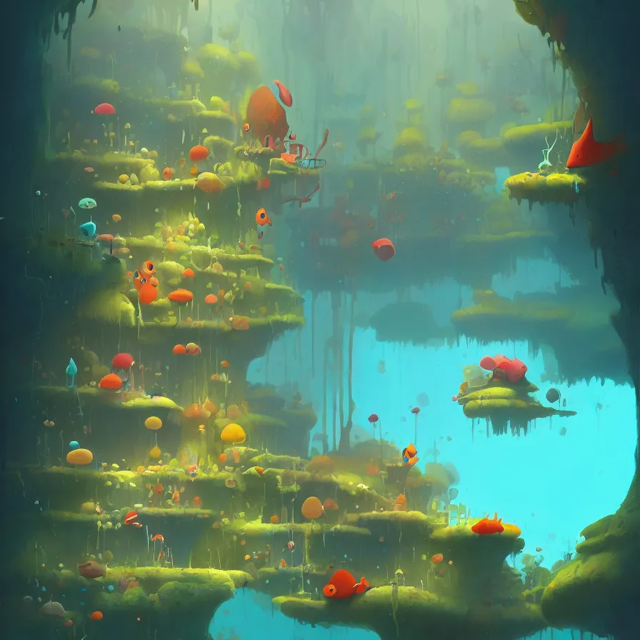 Image similar to Goro Fujita illustrating Underwater forest, aquatic life, full of color, art by Goro Fujita, sharp focus, highly detailed, ArtStation