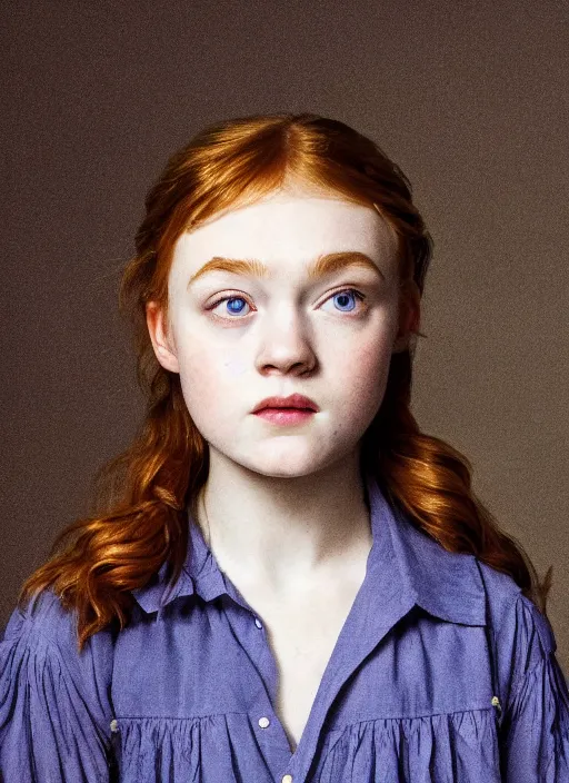 Image similar to Sadie Elizabeth Sink In the style of Caravaggio