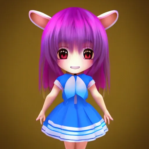 Prompt: “original chibi bunny girl rendered 3d, pixiv”