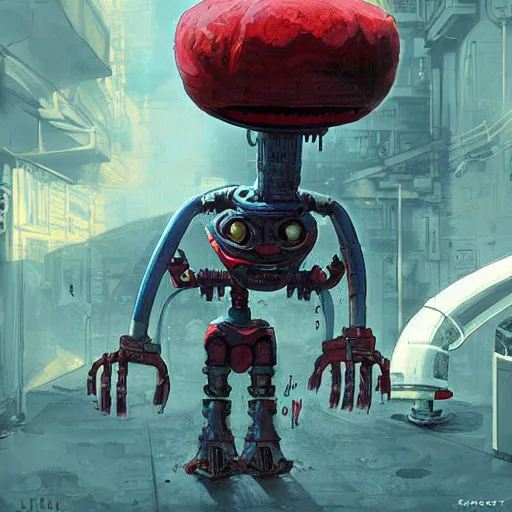 Image similar to alien robot luffy, thief, by isaac asimov and marc simonetti