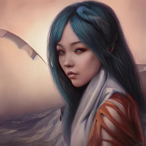 Image similar to a portrait of a character in a scenic environment by artgerm, foam sculpture
