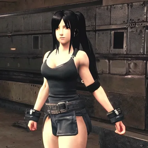 Prompt: Tifa Lockhart's redesign from Final Fantasy VII Remake (2020)