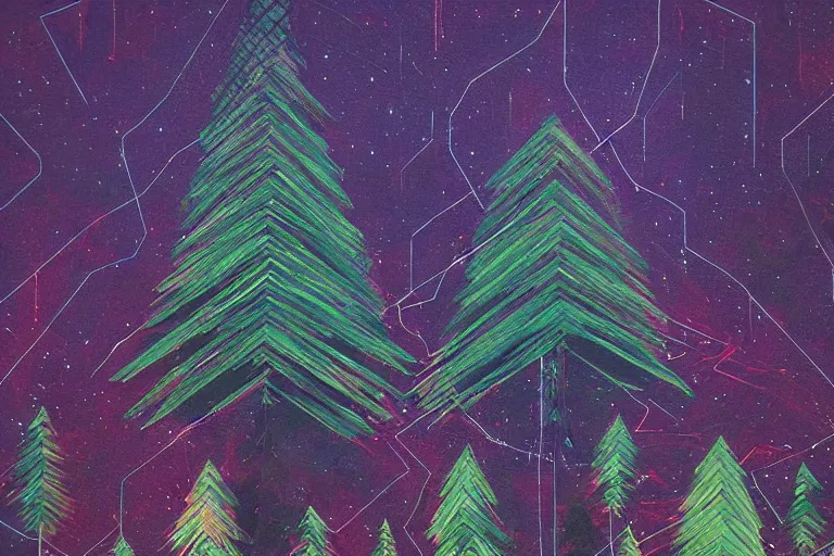 Image similar to abstract art representing 🌲🌌 by pedro correa