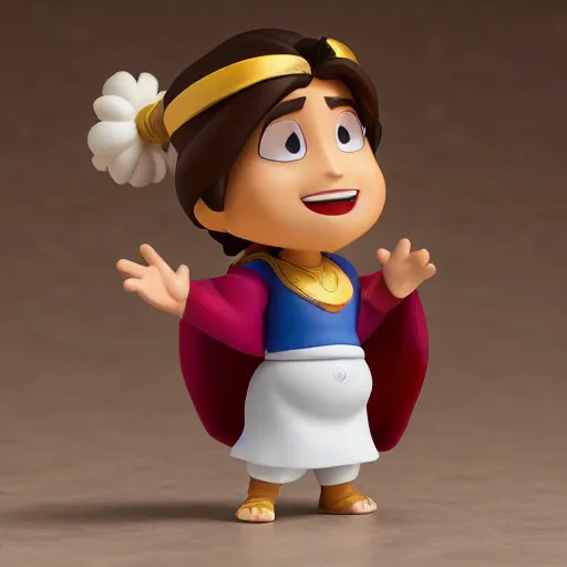 Image similar to side view of a pixar aladdin as nendoroid in touareg's clothes, side view, 8 k hd dof, kodak film,