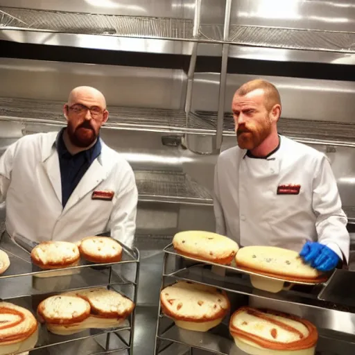 Prompt: walter and jesse from breaking bad open a bakery called baking bad