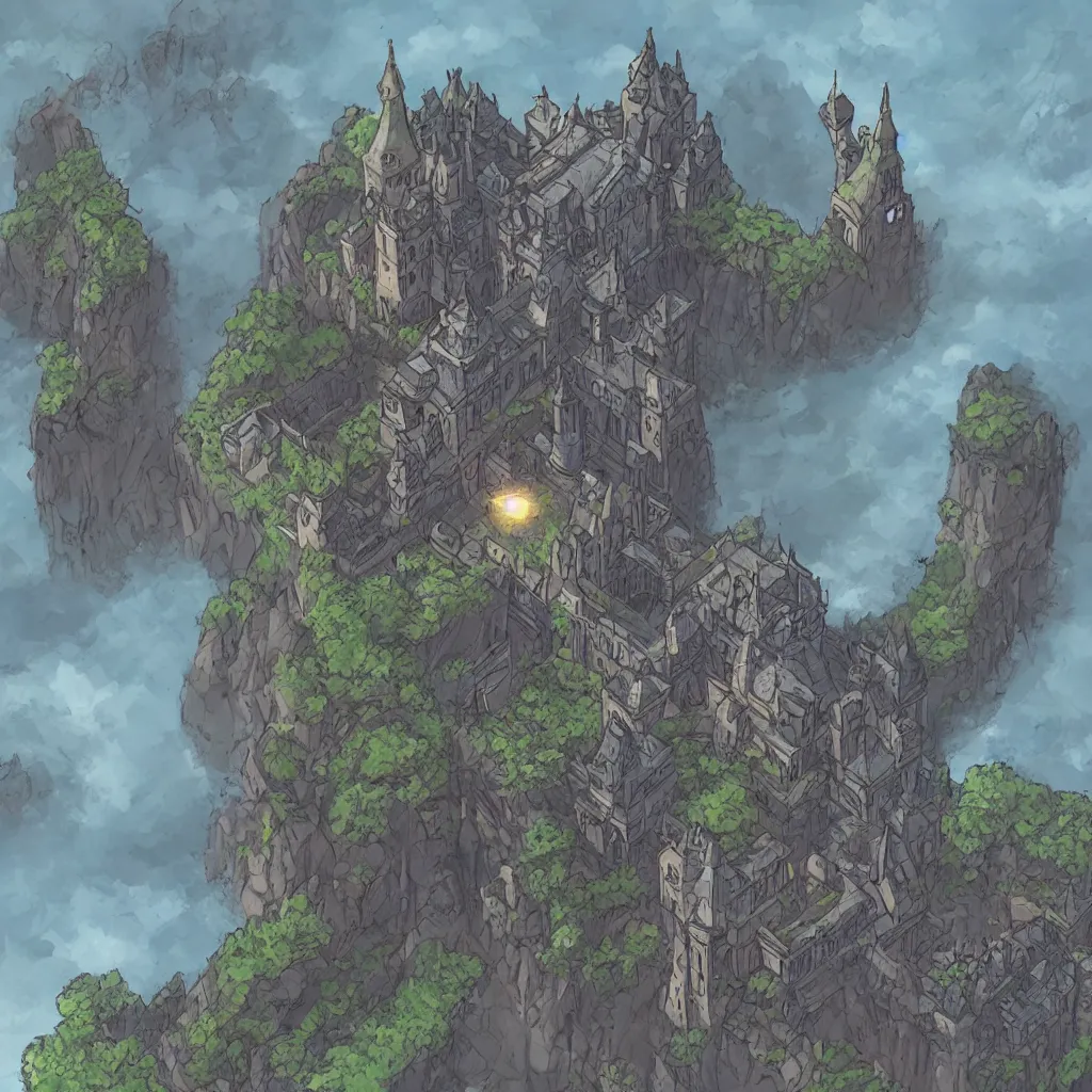 Image similar to A castle built on a strange, alien land where an ancient god of lovecratf sleep