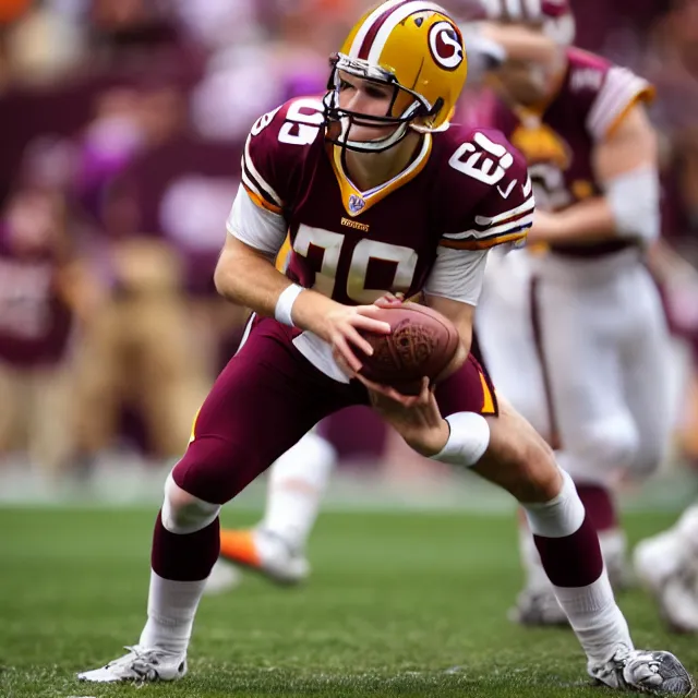 Prompt: photo of kirk cousins taken with a 1 2 mm fisheye lens