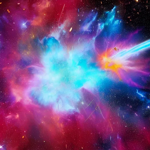 Image similar to the word'bang'as an explosion of nebula