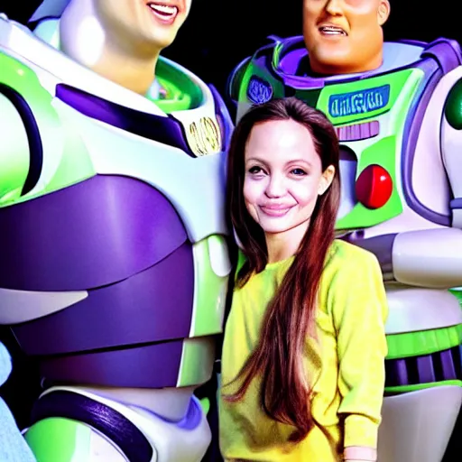 Prompt: angelina jolie in a buzz lightyear costume