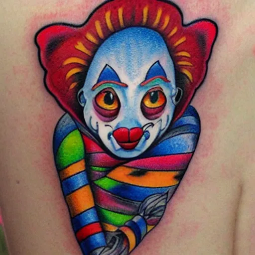 Image similar to clown cat tattoo design