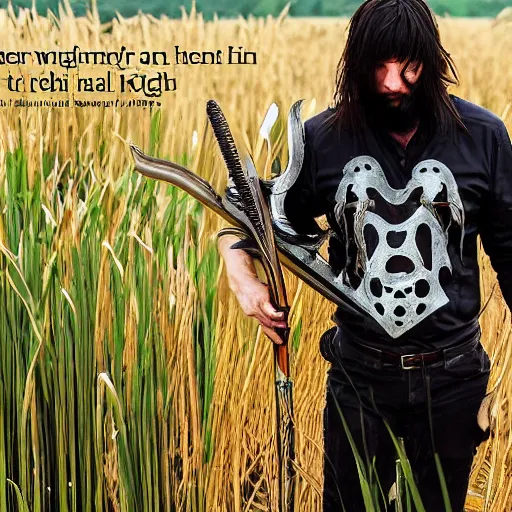 Prompt: sinner knight getting his heart weighted in the fields of reeds