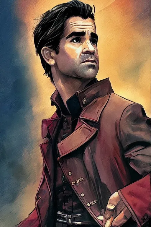 Image similar to Colin Farrell as Gambit In the style of Serge Marshennikov