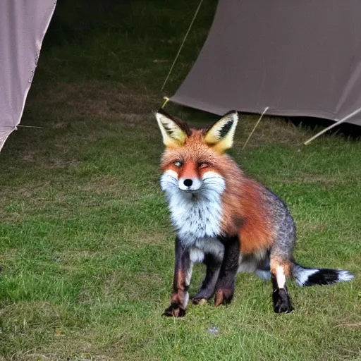 Image similar to fox in a tent