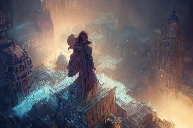 Image similar to portrait isometric drawing, Ghost of Kiev, rapture, intricate, epic lighting, cinematic composition, hyper realistic, 8k resolution, unreal engine 5, by Artgerm, tooth wu, dan mumford, beeple, wlop, rossdraws, James Jean, Andrei Riabovitchev, Marc Simonetti, yoshitaka Amano, Artstation