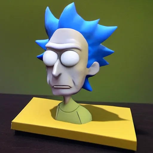 Prompt: 3d print of Rick from rick and morty, realistic