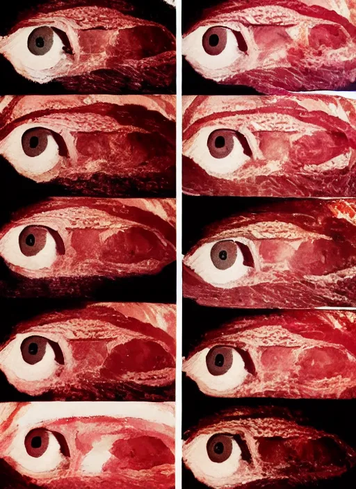 Image similar to portrait of a stunningly beautiful eye, 🥓, style sheet